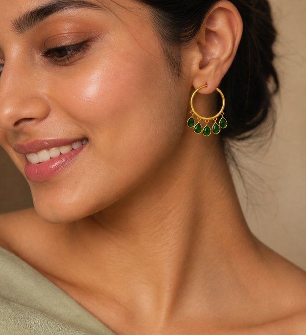 LocalLane Crystal Baali Gold Plated Earrings for Women