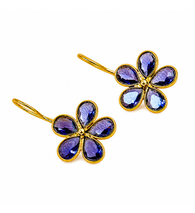 LocalLane Mini Flower Gold Plated Drop Earrings for Women