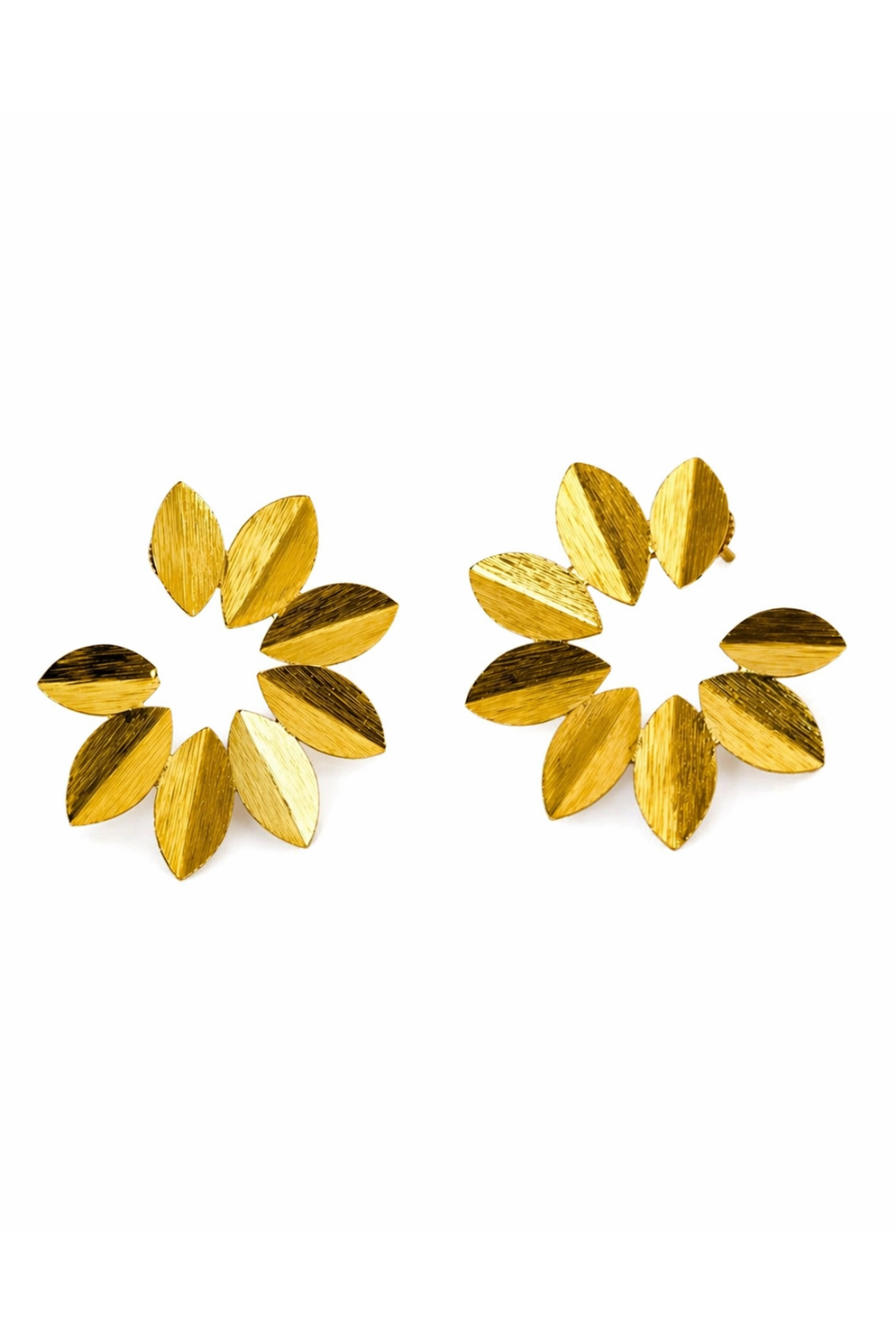 LocalLane Tropical Leaf Gold Plated Hoop Earrings for Women