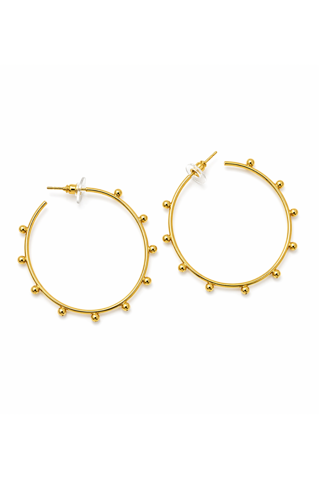 LocalLane Beaded Minimalist Gold Plated Hoop Earrings Women